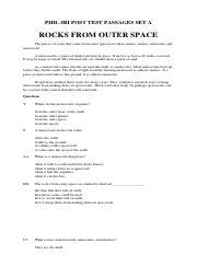 Rocks From Outer Space: Read The Passage With .